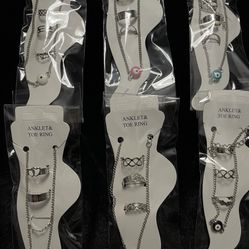 Evil Eye Anklet & Ring Set