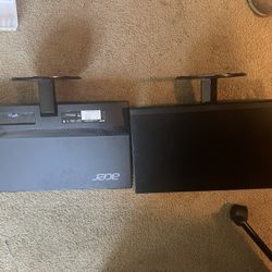 2 Ultrathin Monitors With Mounting Accessories And Usb Docking Station 