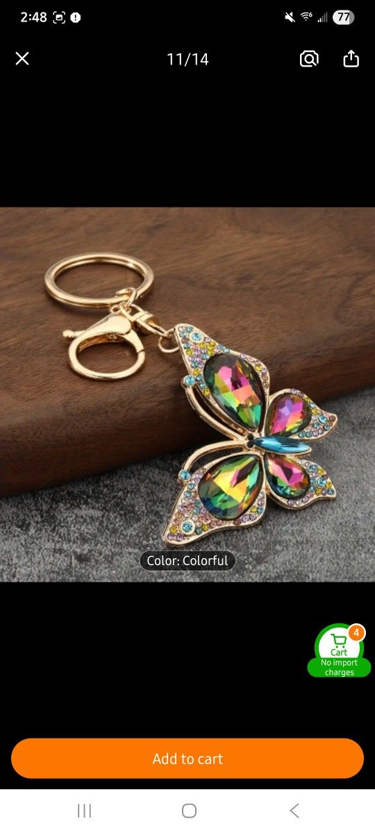 Butterfly Bling Bag Charm/Keychain