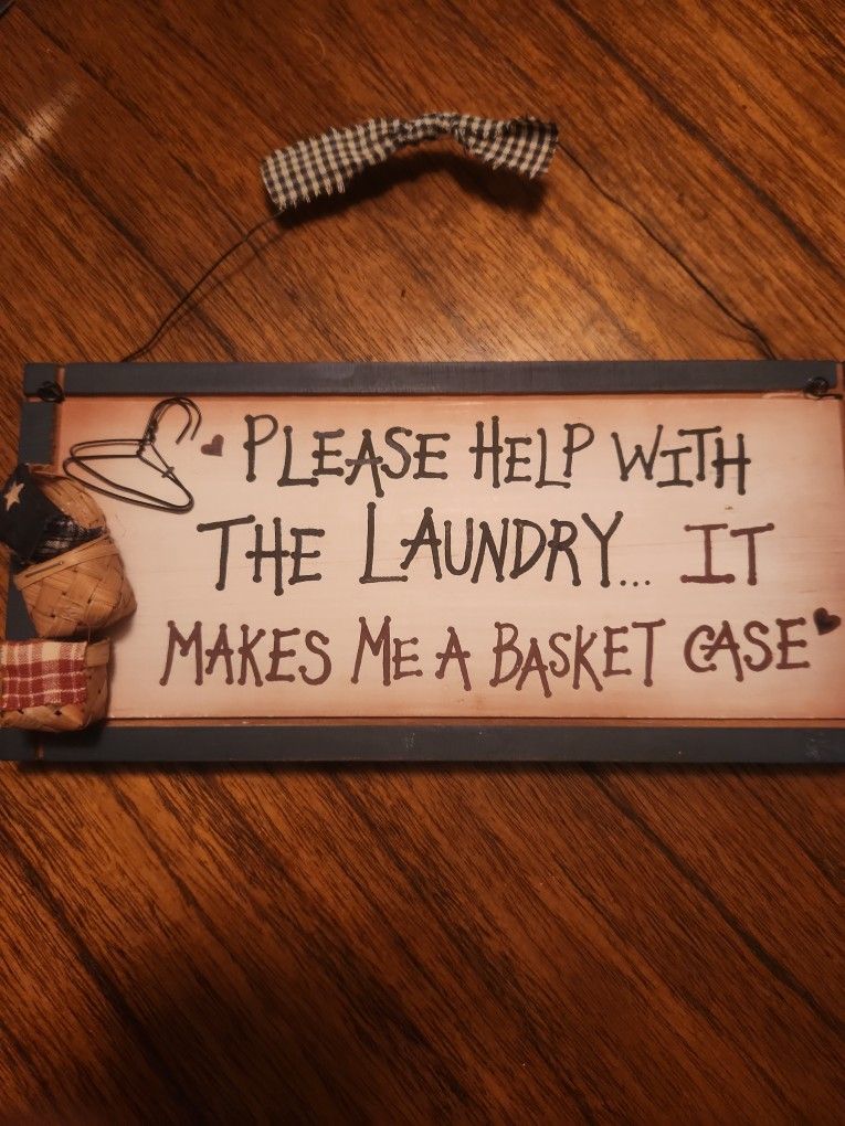 Laundry DECOR wooden 12" by 6"  $10