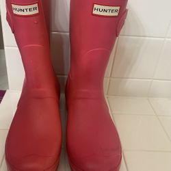 Pink Rain Hunter Boots Size Womens 10 