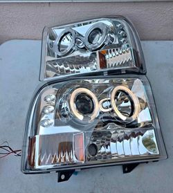 99-04 Ford F250 F350 F450 F550 LED Projector Headlights Luces Focos Micas Faros Faroles Headlamps