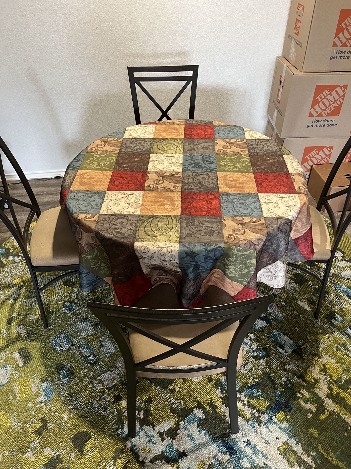 Metallic Table And Chairs For Sale