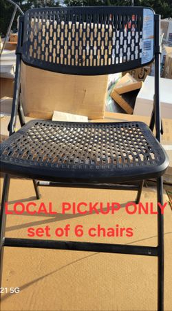 ➿️ HDX Plastic Seat Folding Chair in Black 🆕️6 PACK👈