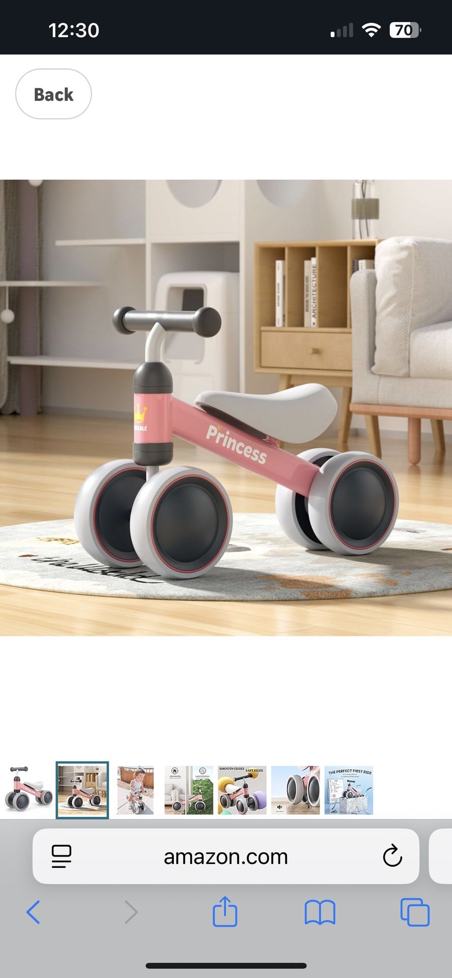  Baby Balance Bike for 1 Year Old Girl Gifts, 10-24 Month Toddler Balance Bike, 4 Silent Wheels Pre-School First Ride On Toys, 1st Birthday Gifts