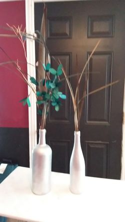Silver bottles house decor