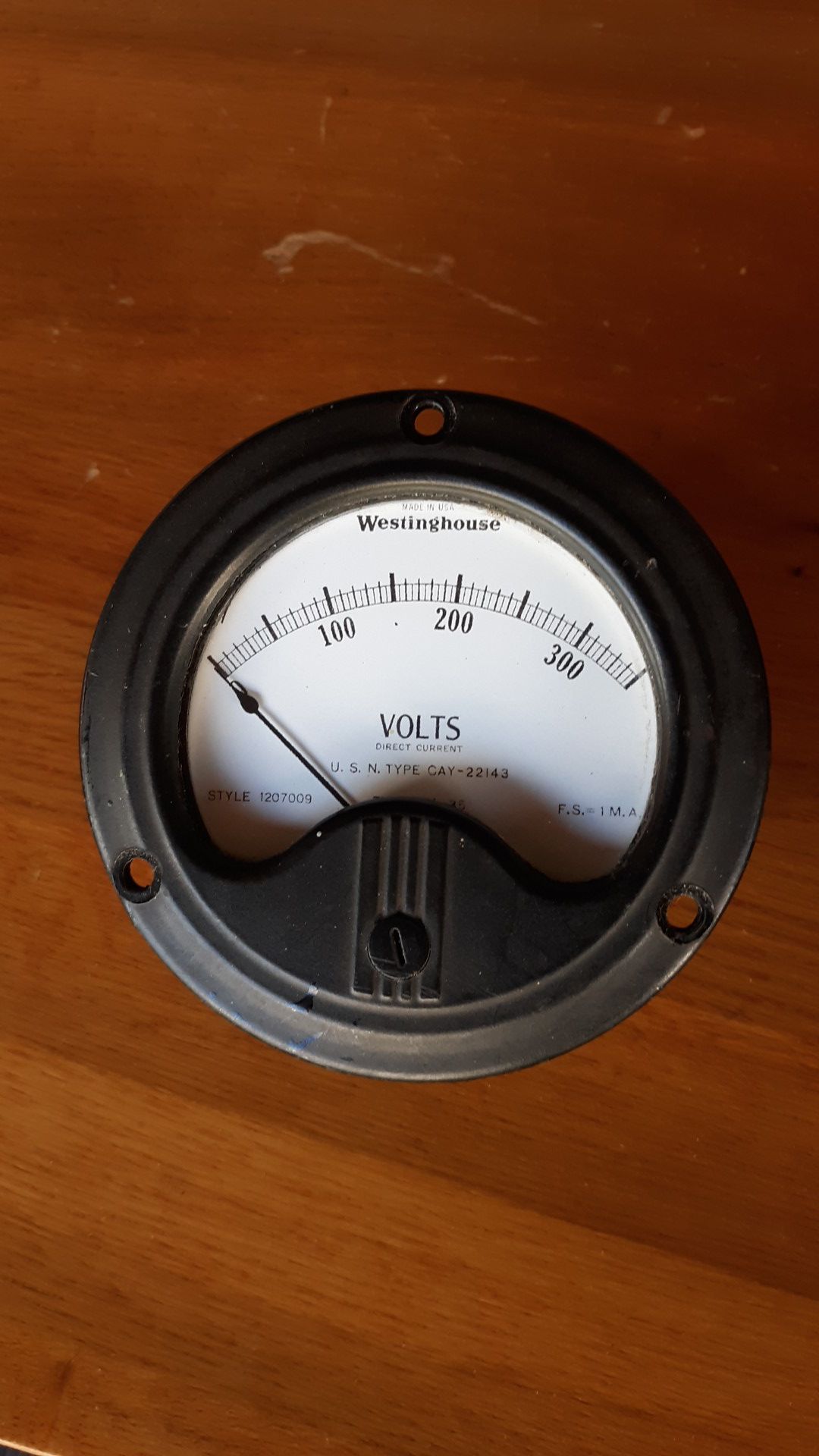 Vintage 1940's Westinghouse DC Voltmeter U.S.N. Type CAY-22143
