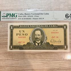 1981 Cuba 🇨🇺 1 Peso Bank Note 