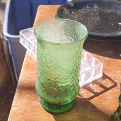 Vintage 60's Emerald Green Glass 