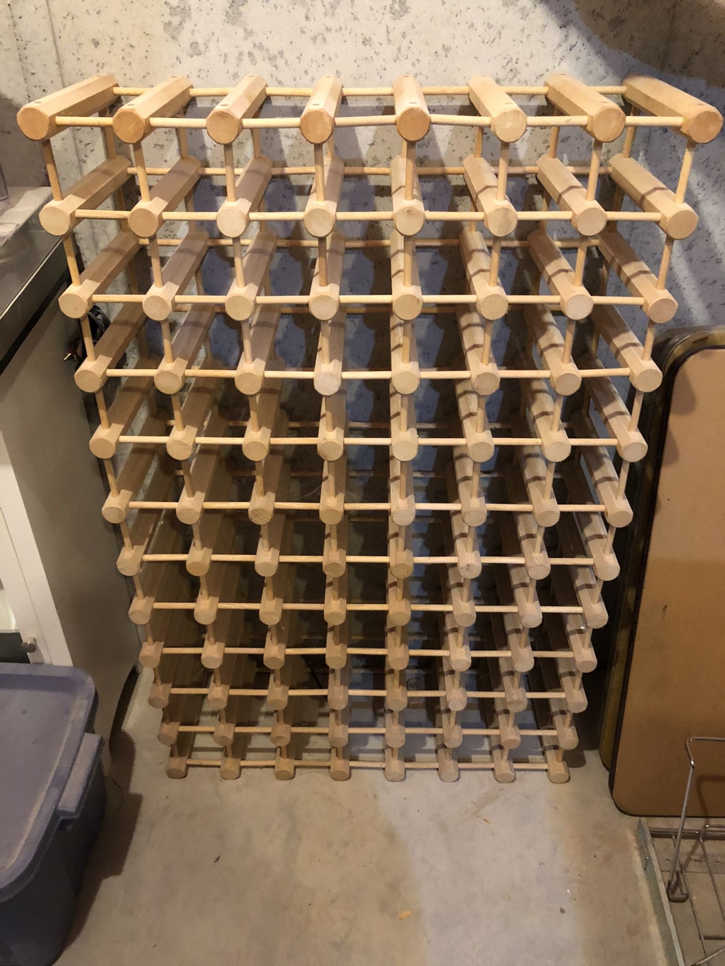 J.K. Adams Ash Wood 84-Bottle Wine Rack, Natural