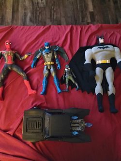 Batman, Spider-Man,Plush Barman,Batcar