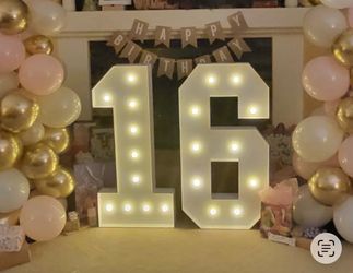 Large Marquee Light Up Number 16
