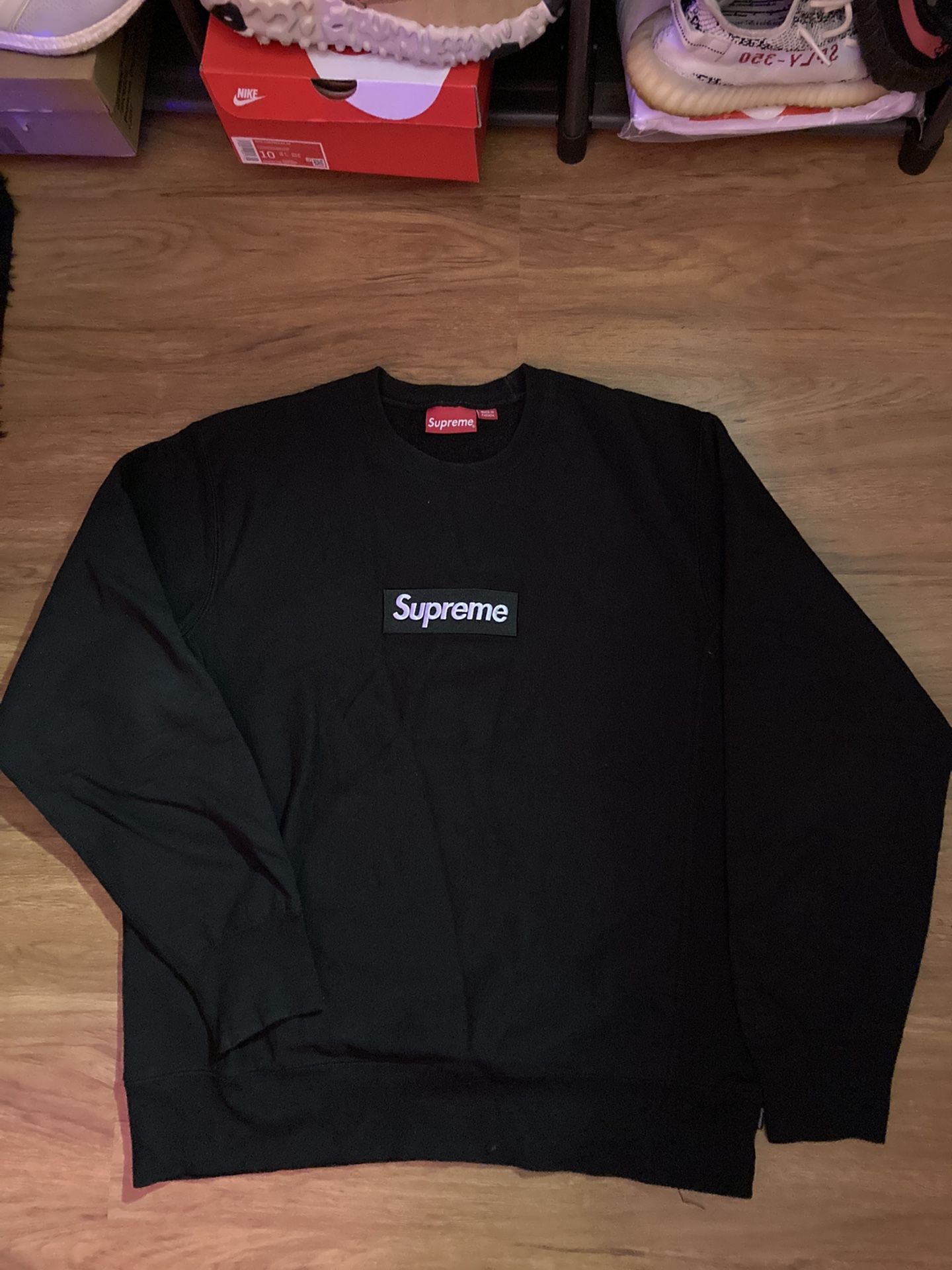 Supreme F/W 2018 Black Box Logo Crewneck Sweater 