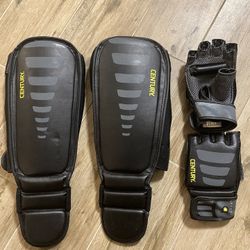 Kickboxing Gloves and Shinguards