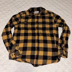 Goodfellow & Co Yellow & Black Plaid Flannel