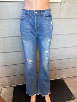 Women's  Enjean Distressed Medium Blue Flare Jeans size 7/28