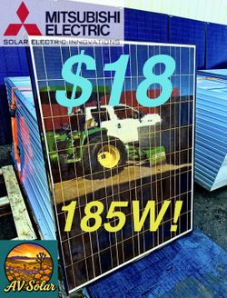 Solar Panels ! MITSUBISHI 185 WATT ! OFF GRID SOLAR ! Like New! TESTED AND READY TO INSTALL!
