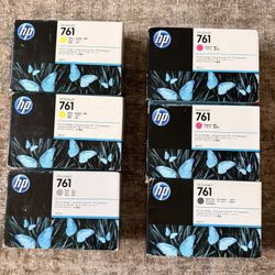 HP 761 DesignJet Ink Cartridges – Lot of 6 – Expired – Great for Resellers 