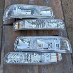 99-02 Chevy Silverado | 00-06 Chevy Tahoe/Suburban Headlights Faros Calaveras Micas Luces 