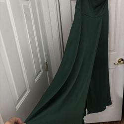 Green Size 10  Satin Bridesmaids  Or Special Occasion Dress One Shoulder Dress Or For Special Occasions 