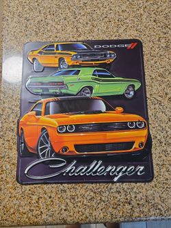 Challenger metal garage decor