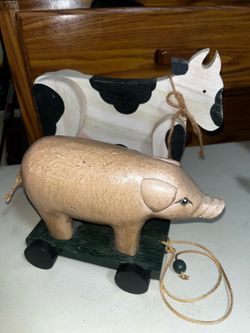 Vintage Wooden Farm Toys