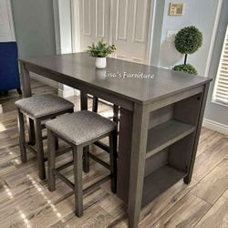 Kitchen Table With Four Matching Stools 