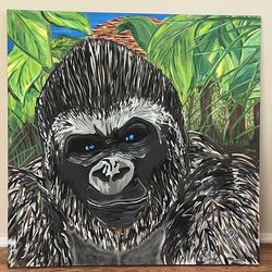 BEAUTIFUL GORILLA PAINTING 48” x 48”