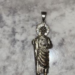 925 Mex Silver San Judas Pendant