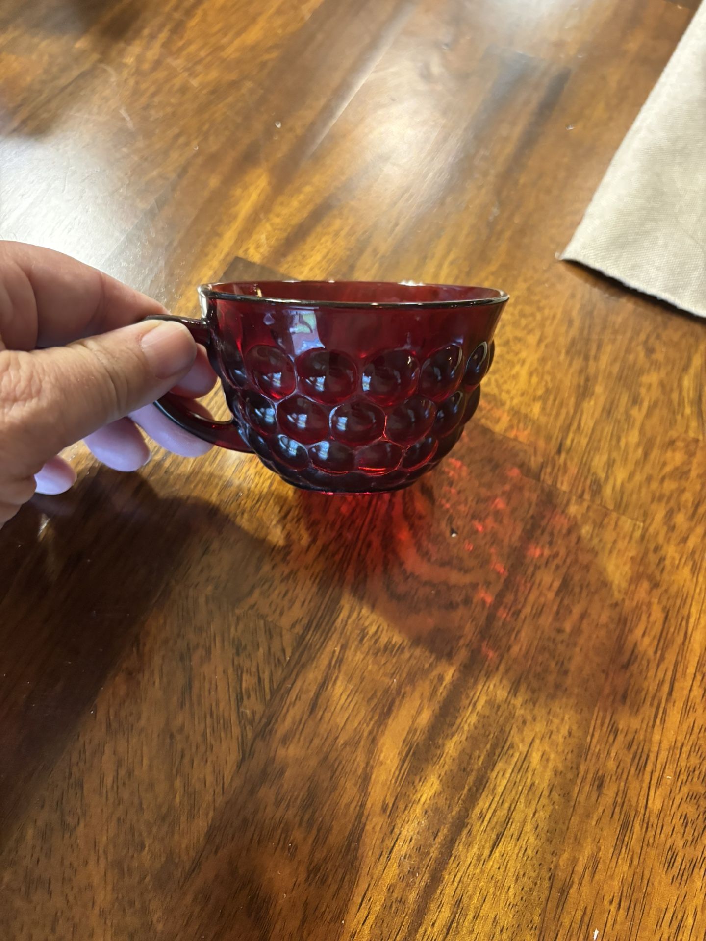 Anchor Hocking Royal Ruby Red Bubble Glass Cup – Vintage