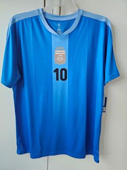 Official Argentina AFA Lionel Messi #10 Center Stripe Soccer Jersey - Blue (Men's XL)