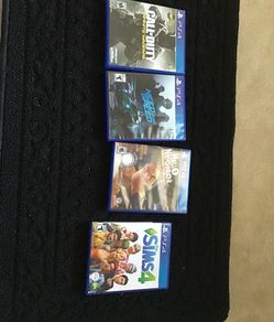 PS4 games all in great condition price for all 4 games will not sell separte
