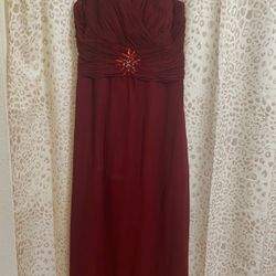 burgundy gem detailed formal dress