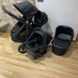Uppababy Vista V2 Double Stroller With Bassinet And Car Seat Black 