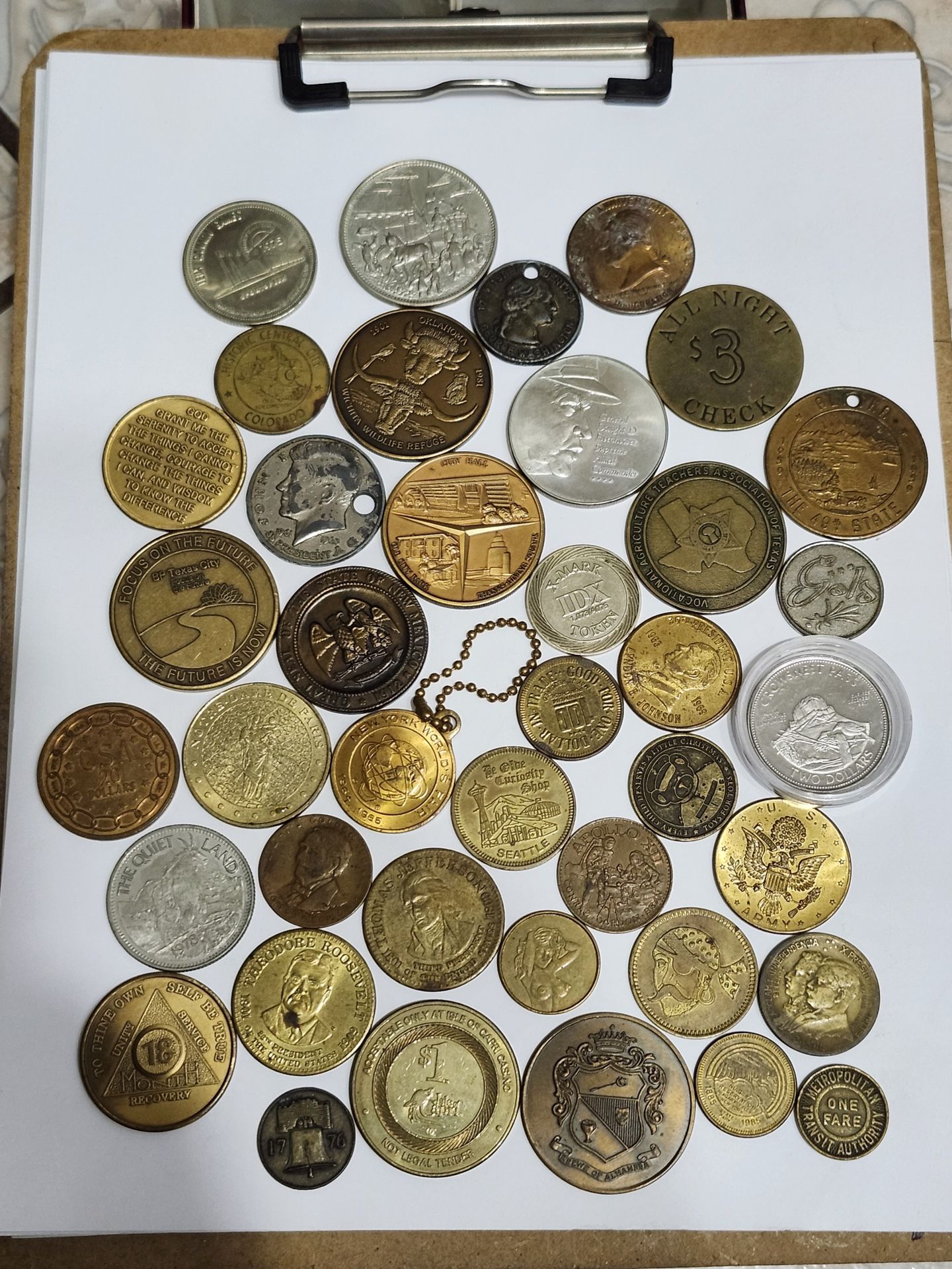 Lot Of 40 Bronze Coin Medals - Many Vintage