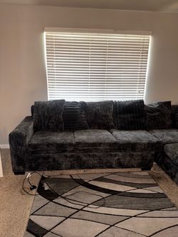 Dark Gray Velvet Sectional Sofa