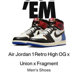 Union x Fragment Jordan 1 High OG