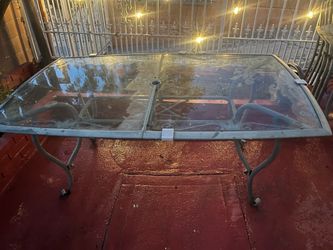 Outdoor Glass Top Patio Dining Table