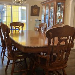 Rustic Dining Table Set With Sideboard