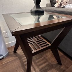 Glass Top Coffee Table And Side Tables 