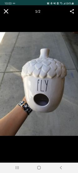 Rae Dunn acorn Fly Bird house