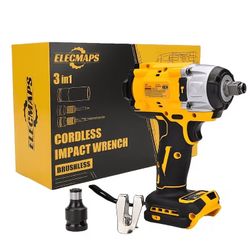 ELECMAPS Power Impact Wrench 1/2" 430N.m for Vehicle Maintenance & Home Repair, Compatible with Dewalt 20V Battery (Battery Not Included)