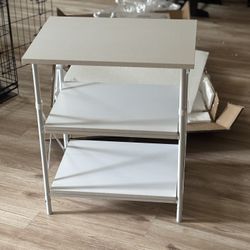 Brand New White Side  Table - Shelf 