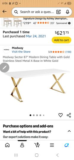 White dining table