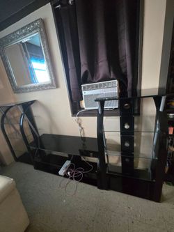 3 pieces  Metal and Glass  TV  Stand