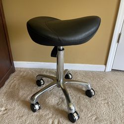 Saddle Stool / Chair Rolling Swivel Height Adjustable with Wheels,