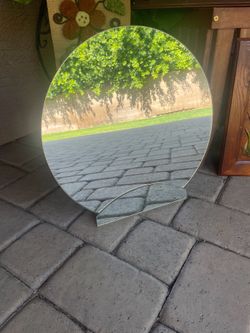 Vintage Round Vanity Mirror with Stand – 17.5 in