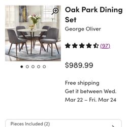 George oliver Oak Park Dining Set 