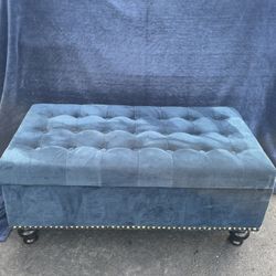 Blue Suede Storage Bench, Excellent condition, Looks new
