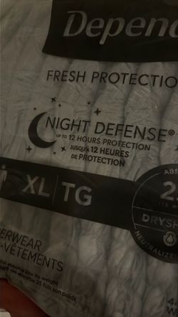 Depend fresh protection XL 12underwear 44-54in